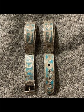 Sterling Silver and Turquoise Watch Band from Mexico